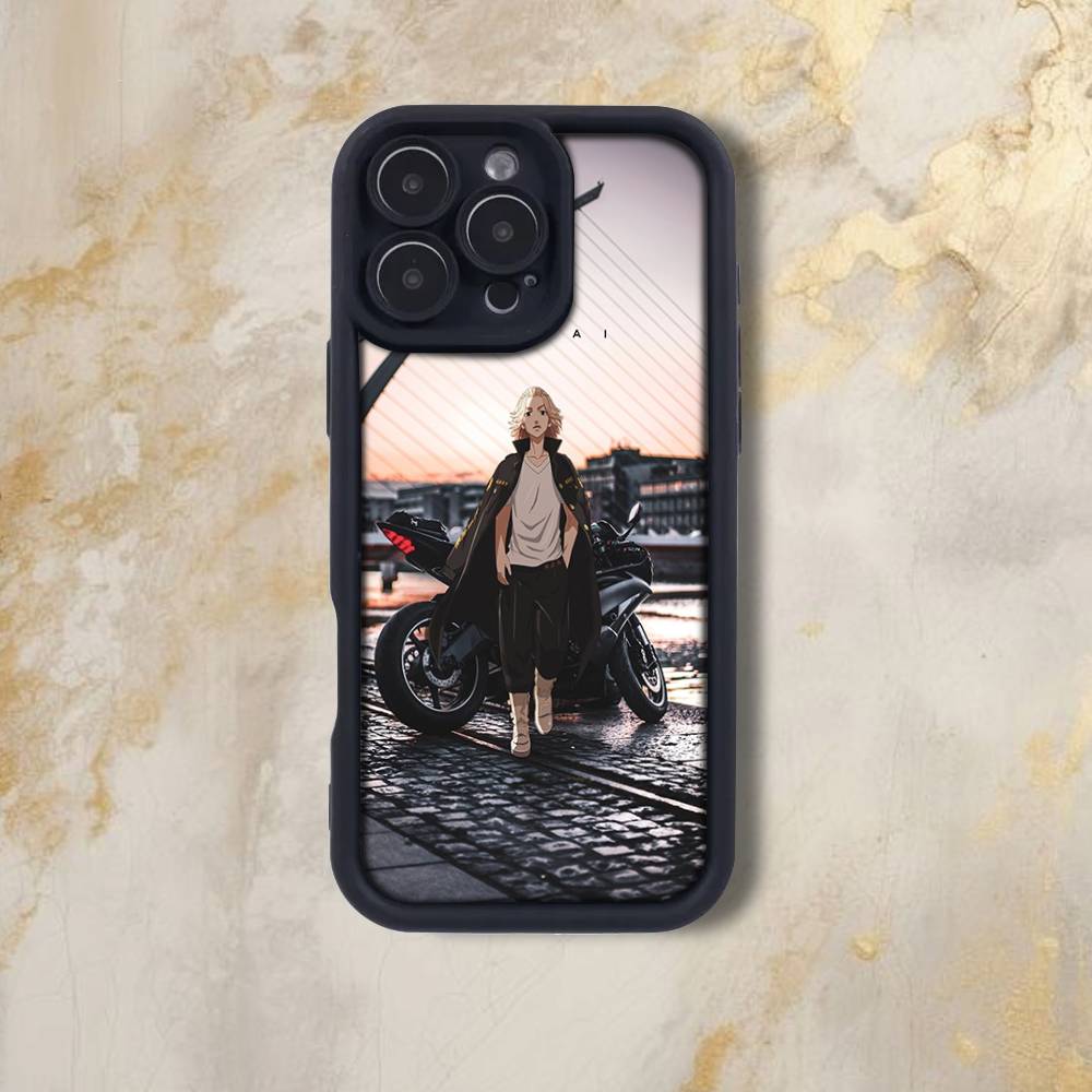 Tokyo R-Revengers Anime  Phone Case For iPhone 17,16,15,14,13,12,Pro,Max,Plus,E,SE4,Air, Emery Black Full Coverage TPU