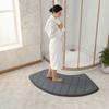 Solid Color Bathroom Absorbent Mat Thickened Bath Mat Fan-Shaped Door Mat  Bathroom Floor