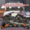 Halloween Three-piece Bedding Set Quilt Cover Pillowcase Brushed Fabric Thickened