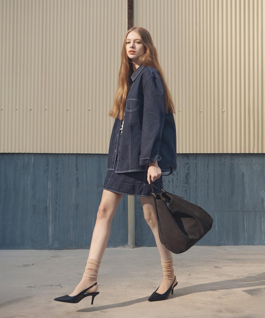 Clave Ellie Suede Dark Brown Tote Bag