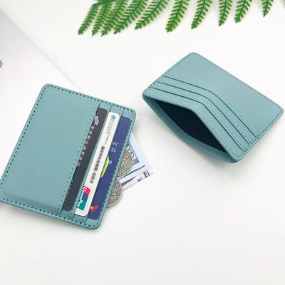 Pouzdro na ID kartu z PU kůže - Slim držák s více přihrádkami na bankovní/kreditní karty Kompaktní kožené pouzdro na karty z PU kůže