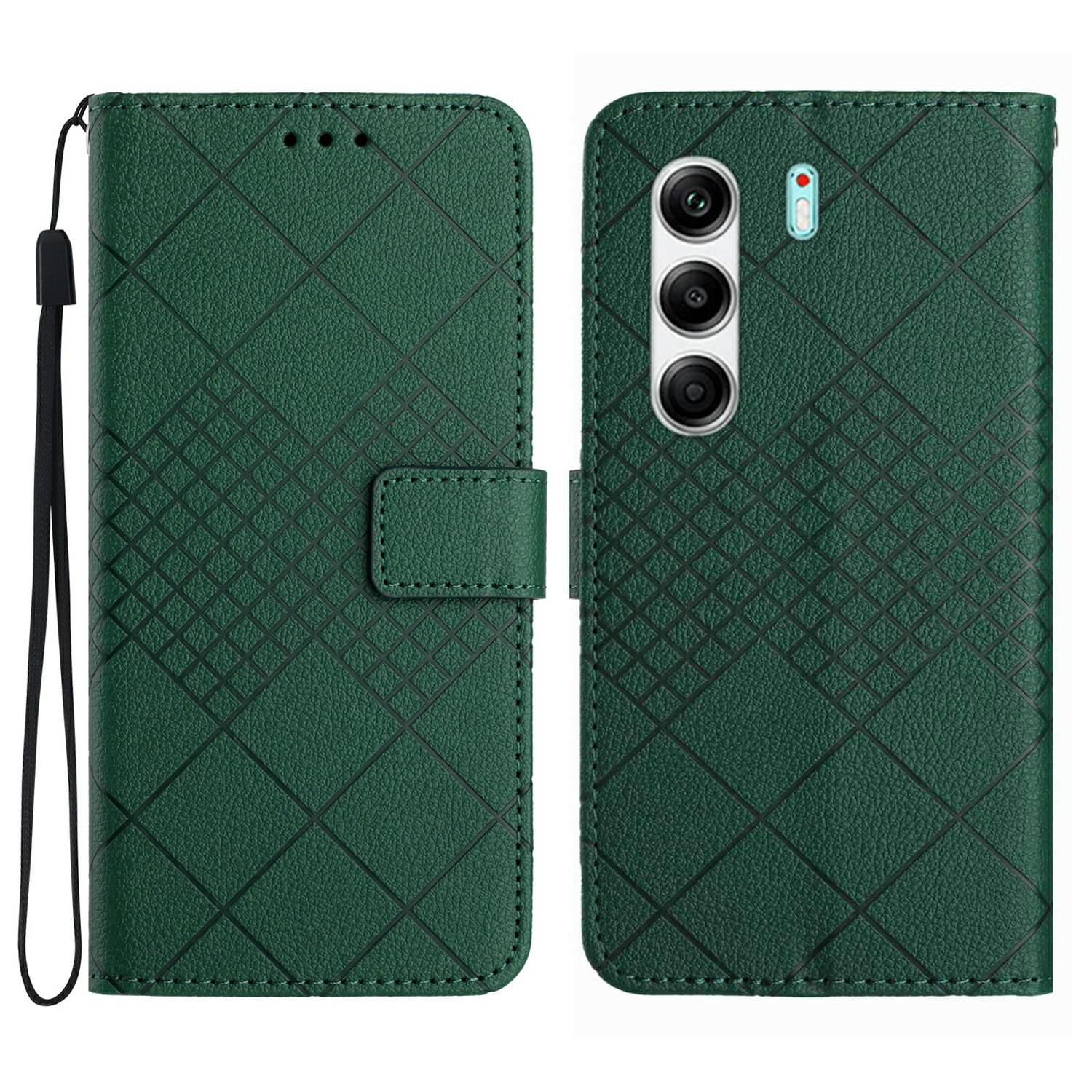 

Для TECNO Camon 40 Pro 4G Чохол Гаманець З Тисненням Штучна Шкіра Відкидний Чохол-Книжка Чохол для Телефону Green