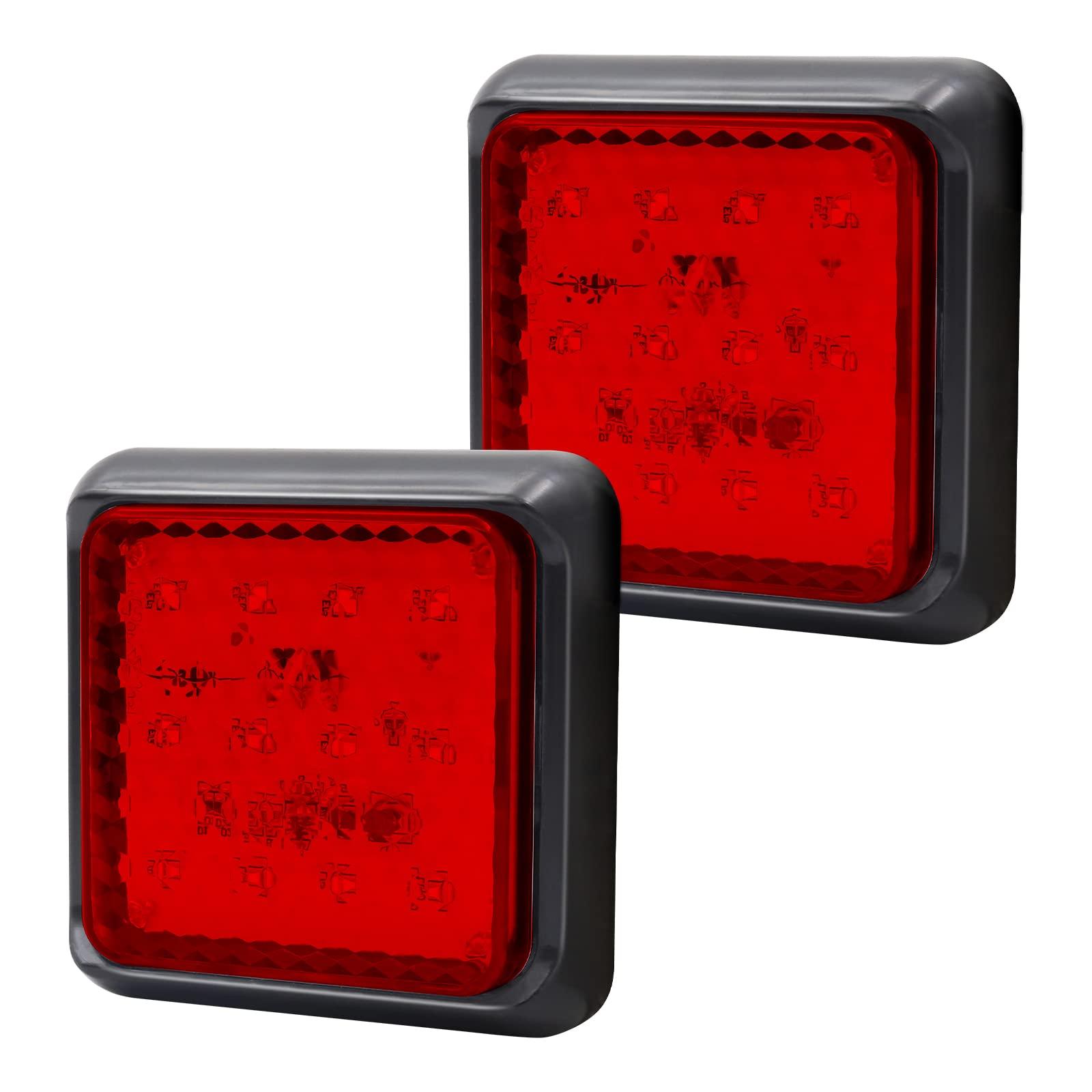 

Biqing Светодиодный задний фонарь прицепа, Квадратный стоп-сигнал с 16 светодиодами, Указатель поворота style2 красный