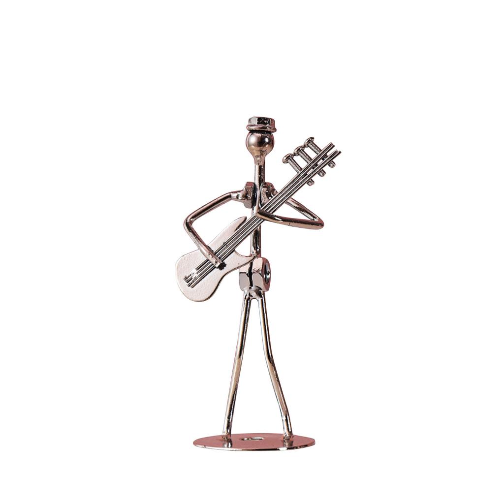 Band Gaver Musikk Mann Statue Metallmusiker Orkester Gitar Trombone Saksofonspiller Modell Desktop Ornament For Home Office