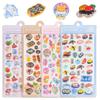 QuiExact 3D Stickers Sushi Stickers Glittery Decoration Stickers for DIY Birthday Presents for Children 4-Pack - Puffy, Three-Dimensional - Cute,