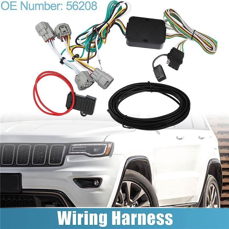 Powerful 4 Way Trailer Wiring Harness Connector Plug 56208 118605 Replacement Accessories Fit For Jeep Cherokee 2014-2018