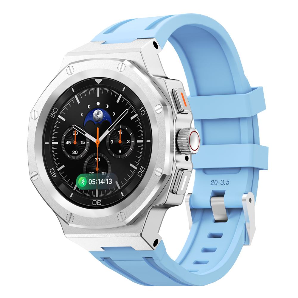 Metal Case Rubber Band For Samsung Watch 8 40mm 44mm 8Classic 46mm Luxury Modification Kit  For Watch 8 Refit Kit Accessories