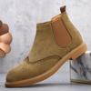 Suede Leather Men's Chelsea Boots Stylish Brand High Top Shoes Comfortable Male Ankle Boots Outdoor Business Shoes Casual Botas