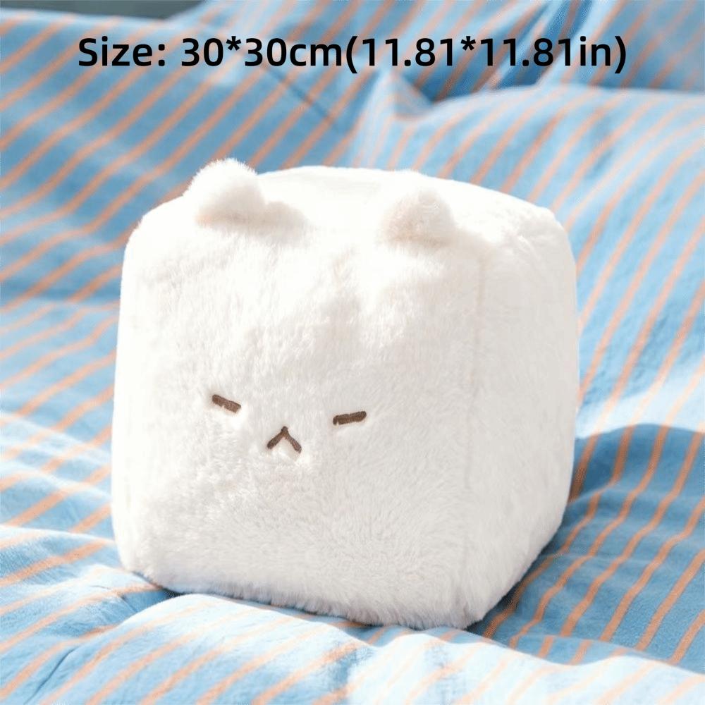 Plush Stinky Tofu Plush Toy Kawaii Cartoon Design Cat Plush Cushion Lying Cat Doll  Birthday Gift