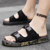 Slippers for Men Shoes Beach Genuine Leathe Flat Pvc Designer Luxury Cheap Liquidation Summer Sale Trend 2025 Style Clappers Fun