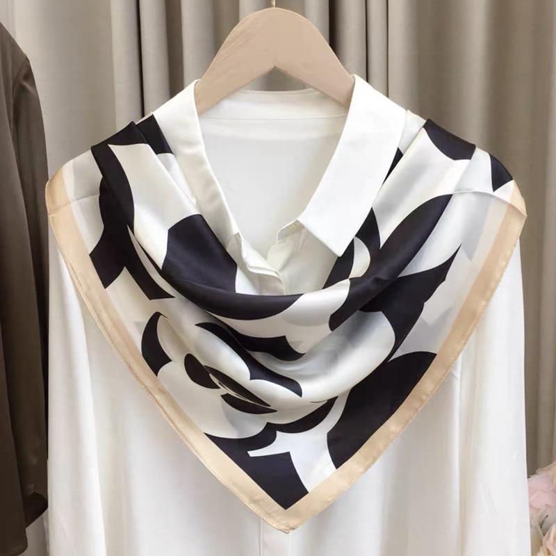 Camellia Xiaoxiangfeng Mulberry Silk Scarf Women'S Spring And Autumn Versatile 70 Square Scarf Scarf Silk Scarf