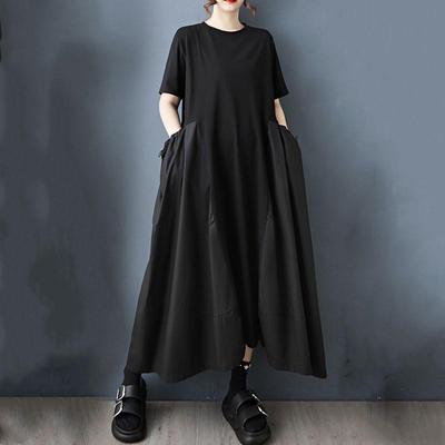 Short Sleeve Plus Size Vintage New In Dresses for Women Casual Loose Long Summer Dress