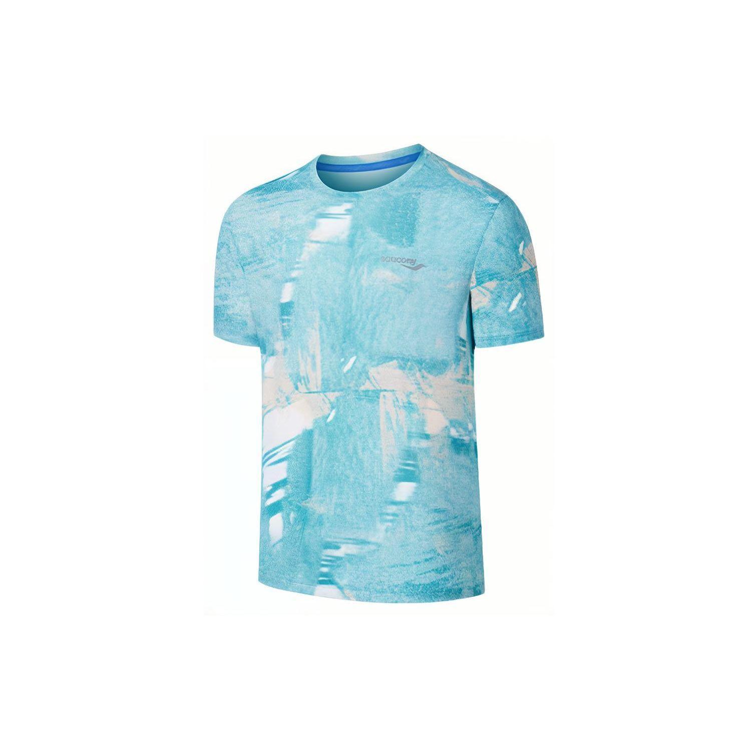 

Saucony Breathable Moisture-Wicking Running Casual Short Sleeve T-Shirt Men Tops Blue SC2239039-2 XL