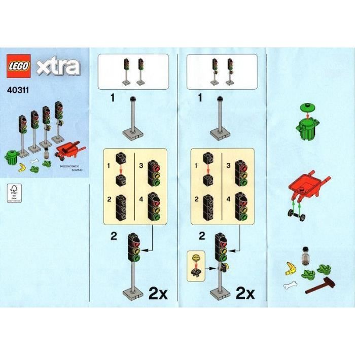 Accessoires - LEGO - 40311 - 4 feux de circulation - Brouette - Poubelle