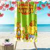 Orange Moo-Cow Cartoon Print Beach Towel, Large Soft Quick Dry Towel for Beach Camping Swimming