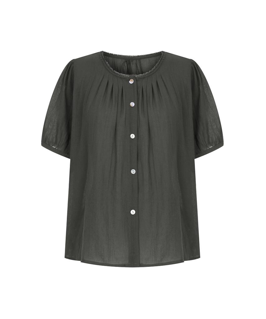 PAIGEFLYNN Shoulder Pintuck Round Blouse_P6Bbl043C