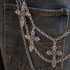 Zinc Zinc Zinc Alloy Punk Belt Chain Tassel Tassel Jeans Chain Punk Cross Waist Chain  Male