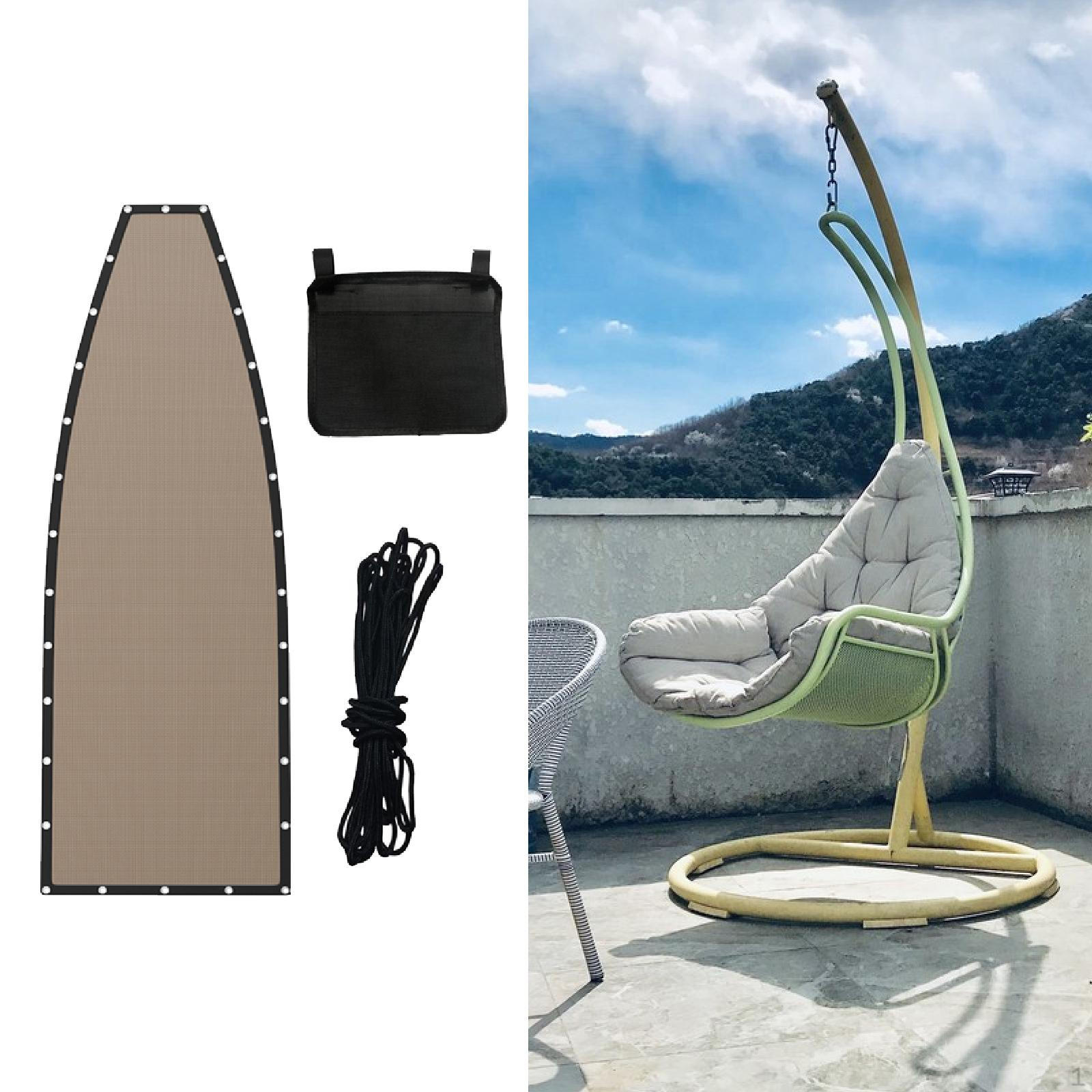 Подвесное кресло-качалка Запасная ткань для ремонта Двор Легкая установка Патио В помещении с 39-футовым шнуром Khaki with Pocket