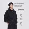 Heavyweight 500g Oversized Men's Retro Hooded Jacket with Double Zippers, Anti-Wrinkle Design