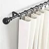 3PCS Adjustable Curtain Rod Brackets Iron Curtain Rod Support Hanger for Wall Black