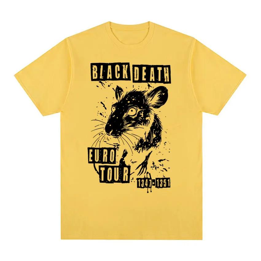 Funny Black Plague European Medieval Tour Rat Meme T-shirt Men's Women Fashion Vintage High Quality Oversized T Shirt Streetwear
