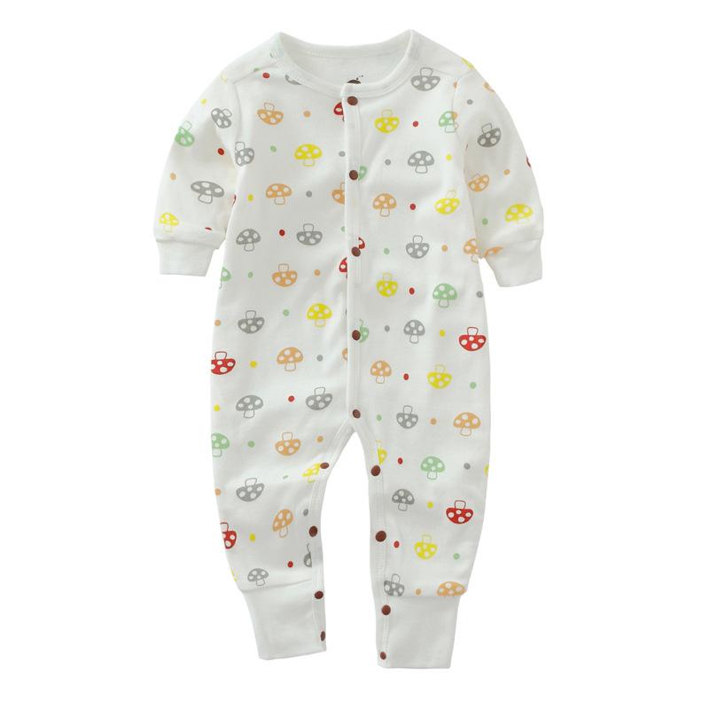 Erkek ve Kız Çocuklar İçin Saf Pamuk Uzun Kollu Bebek Tulumu - Dört Mevsim İçin Çift Katmanlı