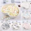 350 Adet 10mm Beş Yapraklı Çiçek Çiçek Payetler Düz Reçine Boncuk PVC Payetler DIY El Yapımı Dikiş Malzemeleri