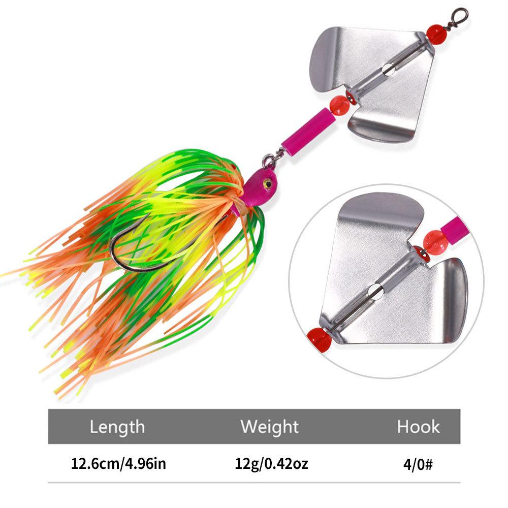

Surface Tractor Micro Mini Lure Bait Spinner Mustache Man Fake Bait Rotating Spinner Fishing Lure for Angling 12.6cm-12g-4-0