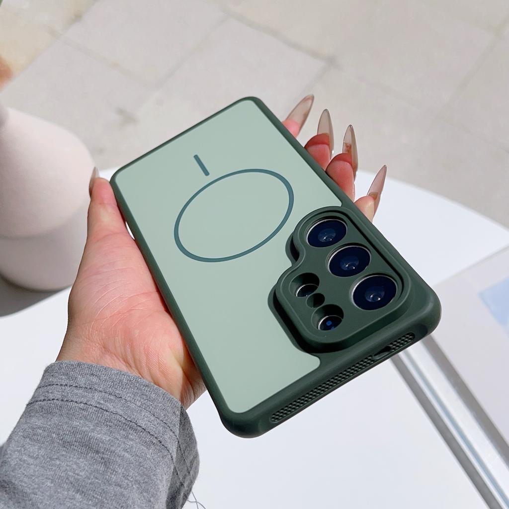 Matte Lens Protect Magnetic Phone Case For Samsung S26 S25 S24 S23 Ultra S26Plus For Magsafe Wireless Charge Skin Cover