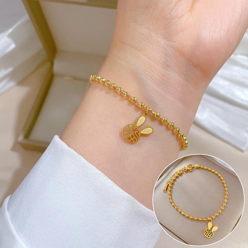 Furnace Real Gold Zircon Hip-Hop Bracelet Gold Fashion Temperament Korean Version Simple Luxury Niche