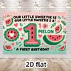 2D Watermelon Themed First Birthday Photography Backdrop Kids Party Decoration Cloth