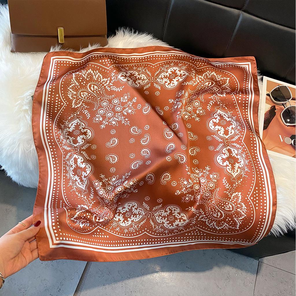 70x70cm Women Scarf Silk Feeling Hair Neck Square Brand Office Bandanna Muffler Waiter Flight Attendants Handkerchief Wrap