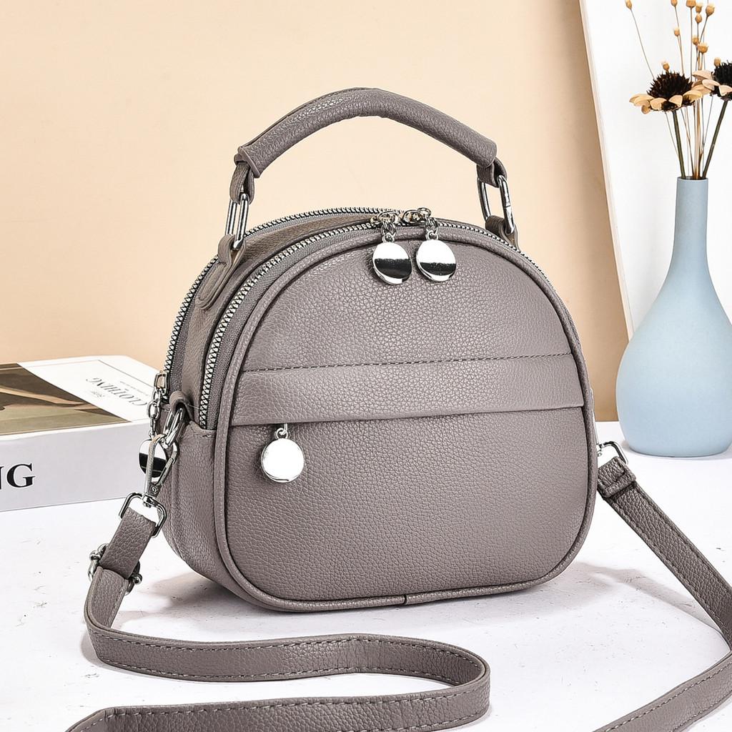 Pu Leather Small Round Crossbody Bag For Casual Travel Women