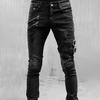 2022 European and American Motorcycle Style Stretch Skinny Jeans