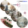 1pc Autumn/Winter Forest Landscape Embroidery DIY Fabric Craft Set with Tools