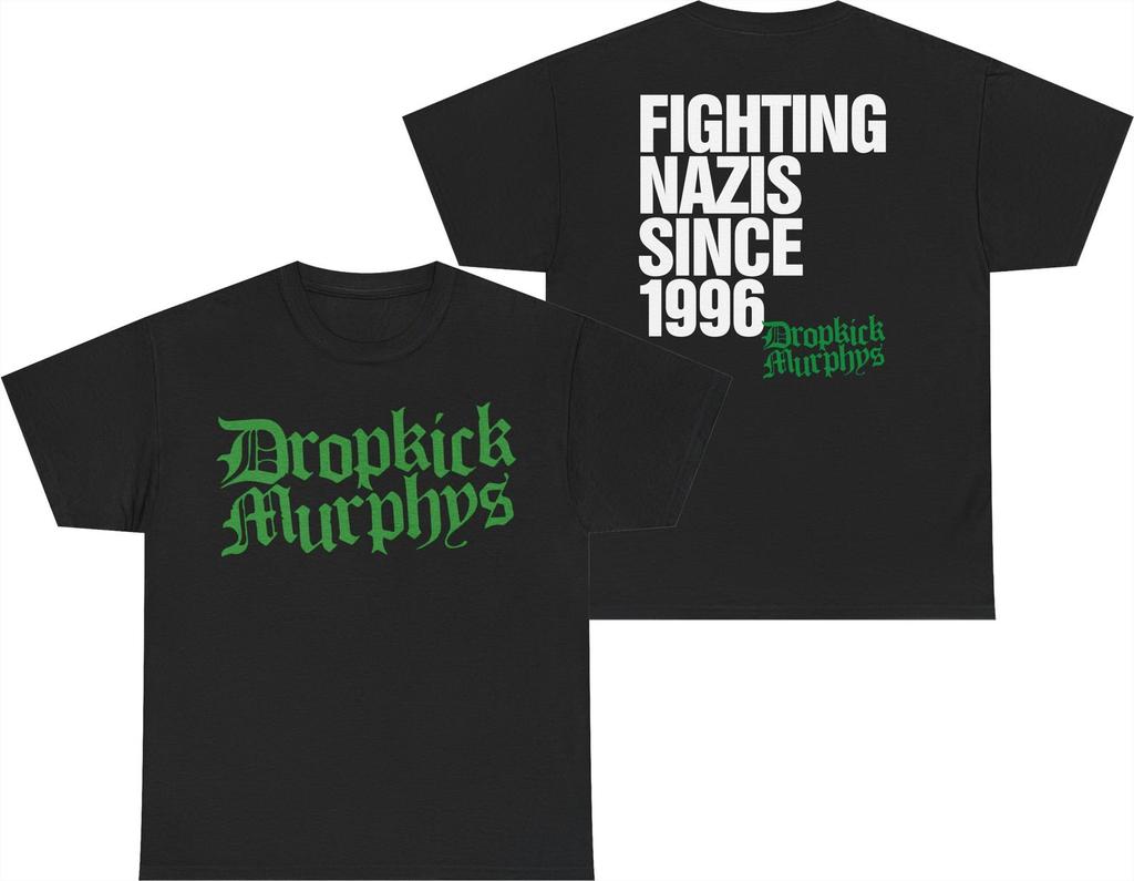 T-Shirt Dropkick Murphys Fighting Nazis Since 1996 Stampa Double Sided Flogging Molly The Rumjacks T-Shirt Unisex in Cotone Pesante S-5XL