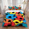 3pcs Colorful Skulls Bedding Set, Breathable and Soft, Suitable for All Seasons, Ideal for Home Use, Suitable for Bedroom Decor Yy250821198