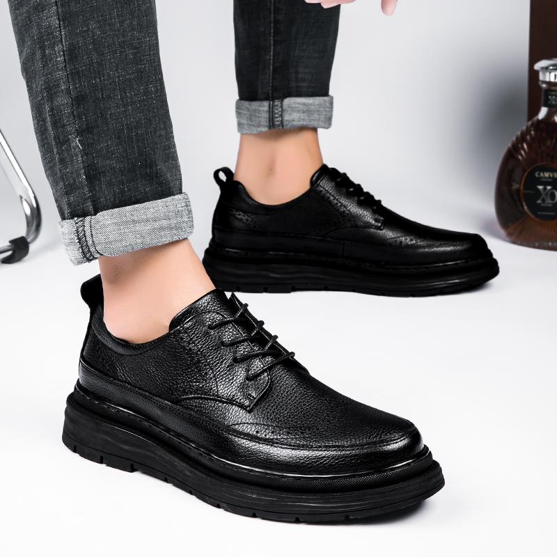 Fashion Genuine leather men's shoes Minimalist gentleman's comfortable style Daily Business Office High quality wedding shoes Groom