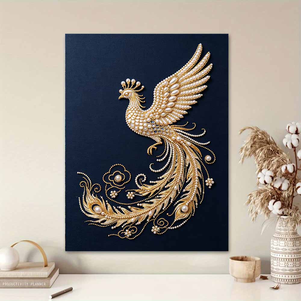 DIY Pearl Embroidery Diamond Painting Kit Phoenix Symbol Sparkling Beads Art Craft Handmade Decoration Gift for Home