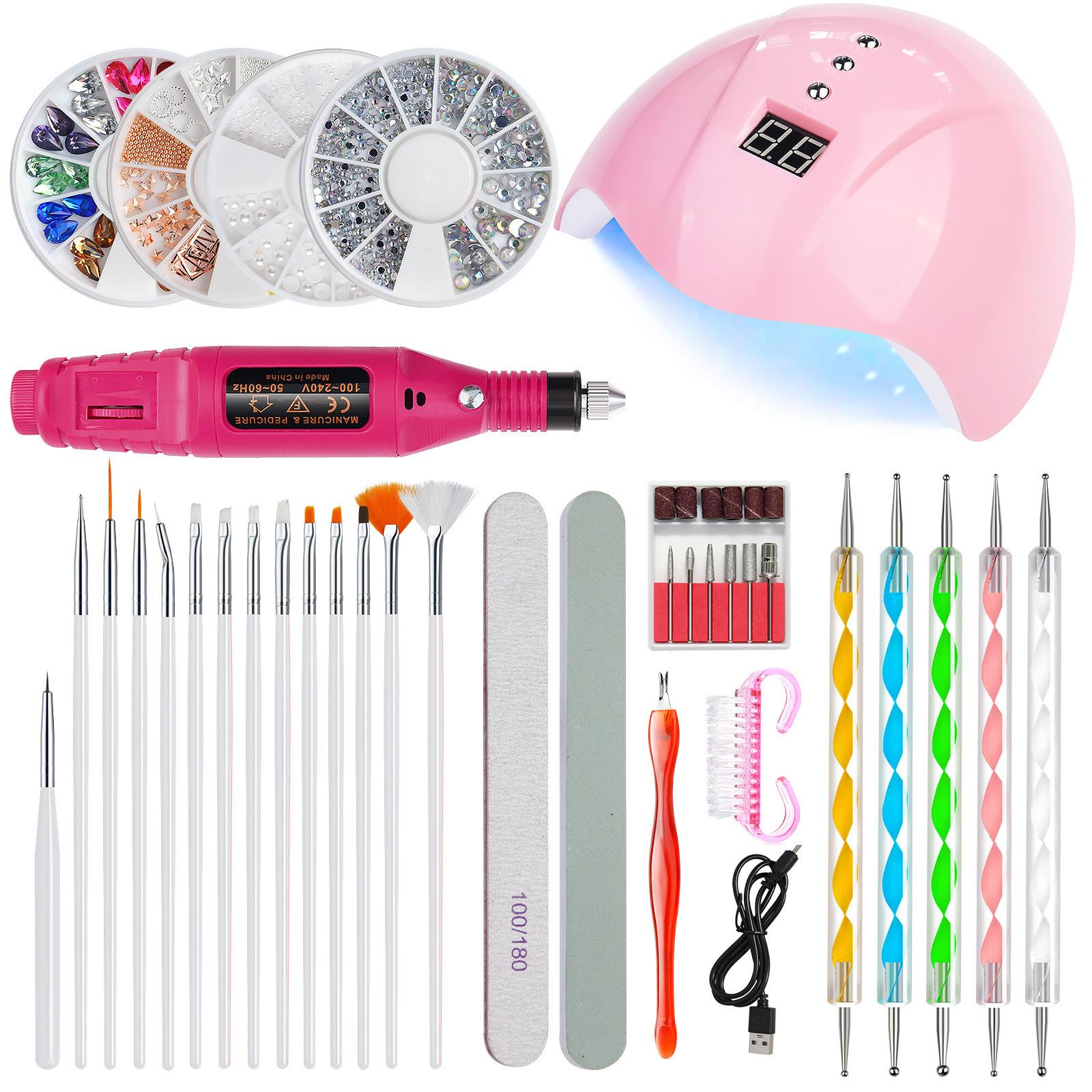 

Фрезер для гелевых ногтей с УФ-лампой для гелевых ногтей Набор фрез для ногтей Аксессуары для ногтей Набор пилочек для нейл-арта для женщин