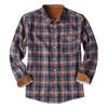 Men's Fashion Casual Loose Plaid Pocket Lapel Long Sleeve Shirt Top Blouse