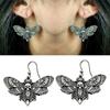 Goth Gothic Death Skull Moth Chain Earrings for Men Women Pendant Choker Earrings Vintage Punk Jewelry New Fashion