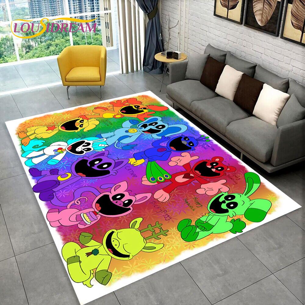 Niedliche S-Lächeln C-Kreaturen Nickerchen Bastel-Einhorn Cartoon Teppich Teppich für Schlafzimmer Wohnzimmer Zuhause Sofa Dekoration, Kinderdekor Fußmatte