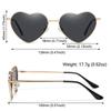 Trendy Vintage Metal Frame Polarized Glasses Eyewear Women Heart Sunglasses Heart-Shaped Glasses