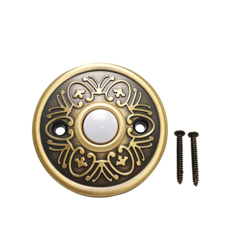 Retro Style Illuminates Doorbell Button Strong Metal Construction Easy Installation Suitable for Houses Apartments