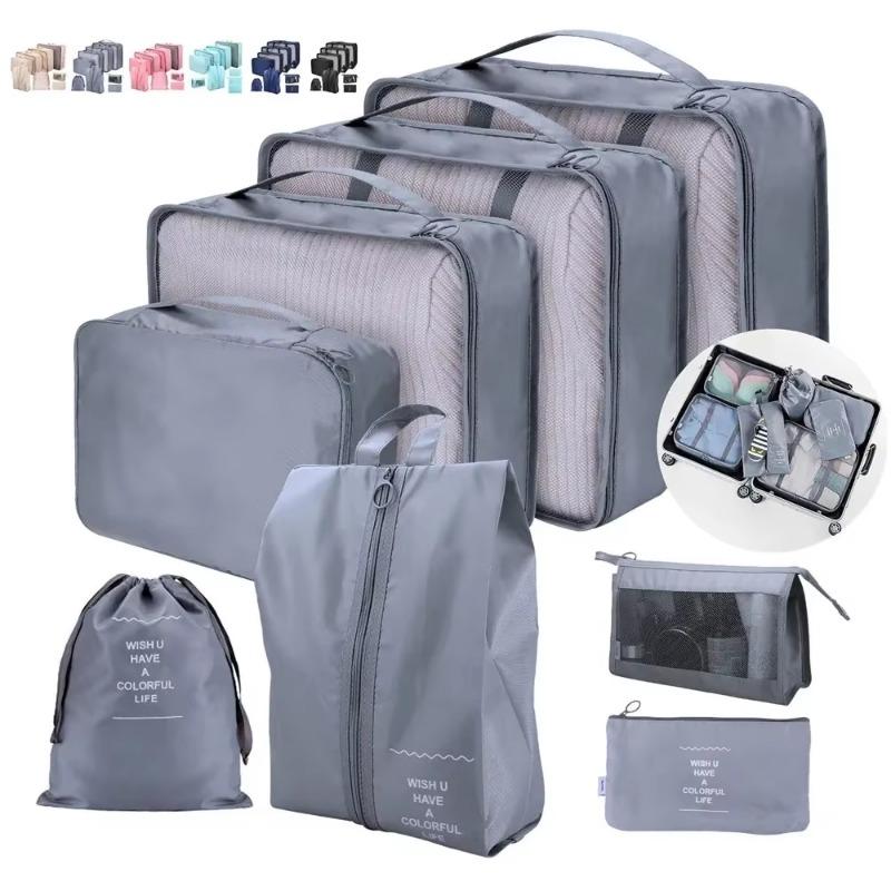 8Pc Foldable Waterproof Storage Bag Three-dimensional Travel Storage Bag Bundle Pocket Home Large Capacity Clothing Storage Bags