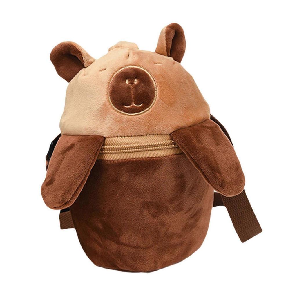 Plush Crossbody Bag Portable Soft Stuffed Doll Zipper Closure Shoulder Pack Capybara