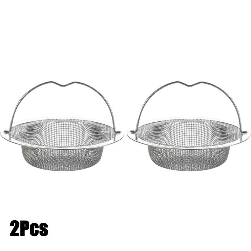 1/2/3Pcs Stainless Steel Kitchen Sink Strainer Thickened Anti Clog Drain Filter Leak Proof Mesh For Sink Basket Debris Catcher