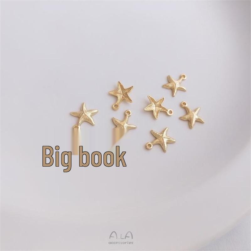 14K Gold-Plated Ocean Series Starfish Charm for DIY Jewelry - Bracelet, Necklace, Earrings, Pendant