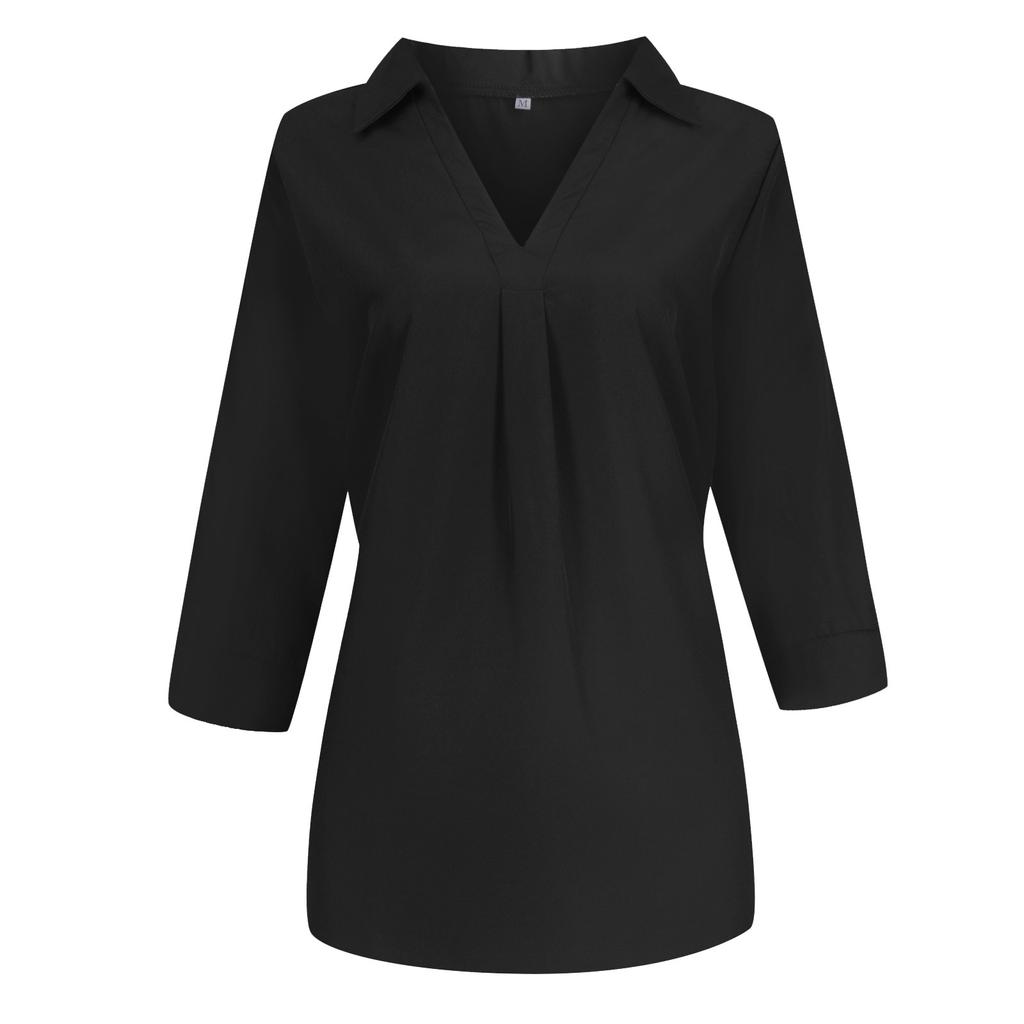 Women's Temperament Chiffon Women's Pullover Loose V-neck Shirt Top